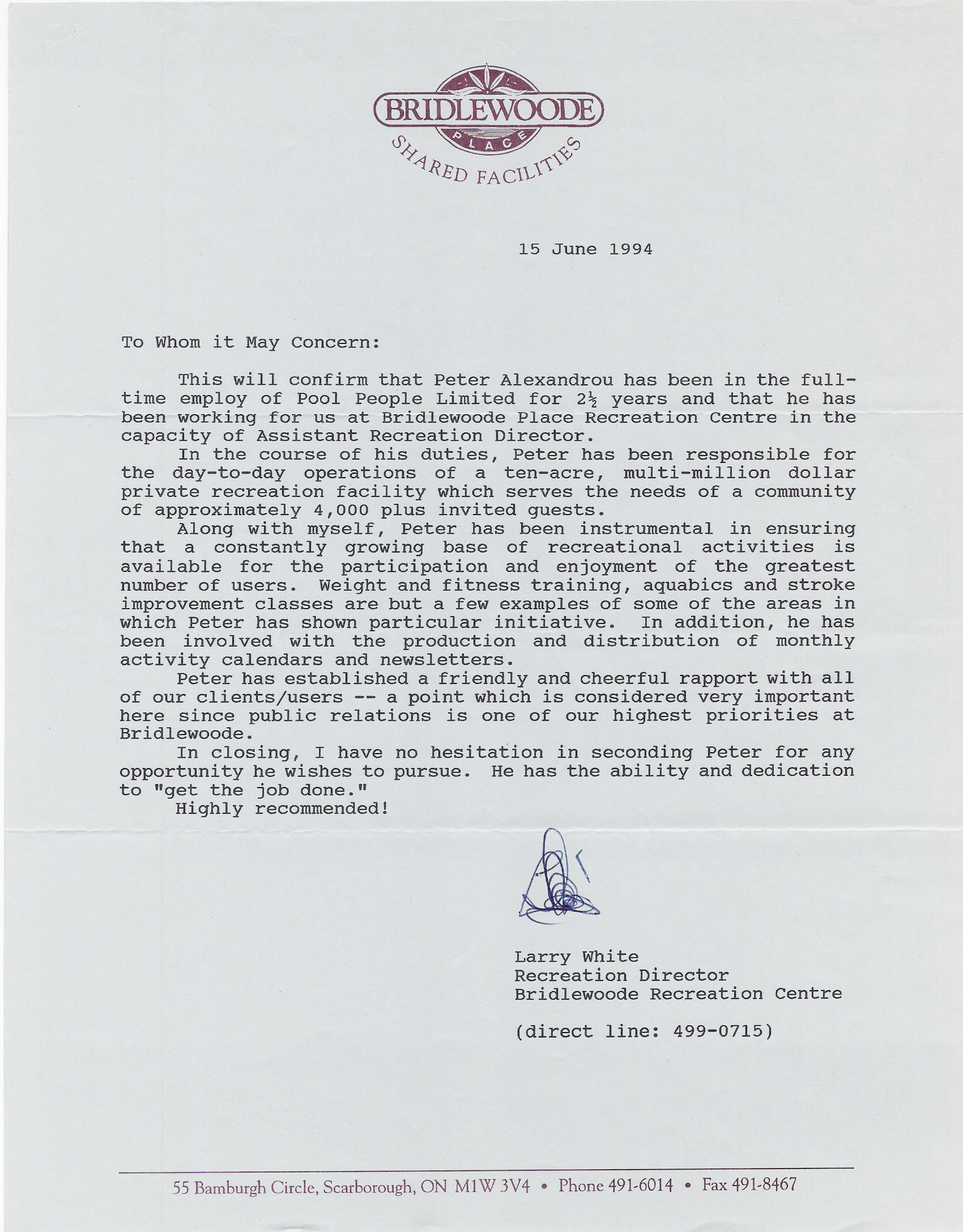 peter fitness letter of recommendation